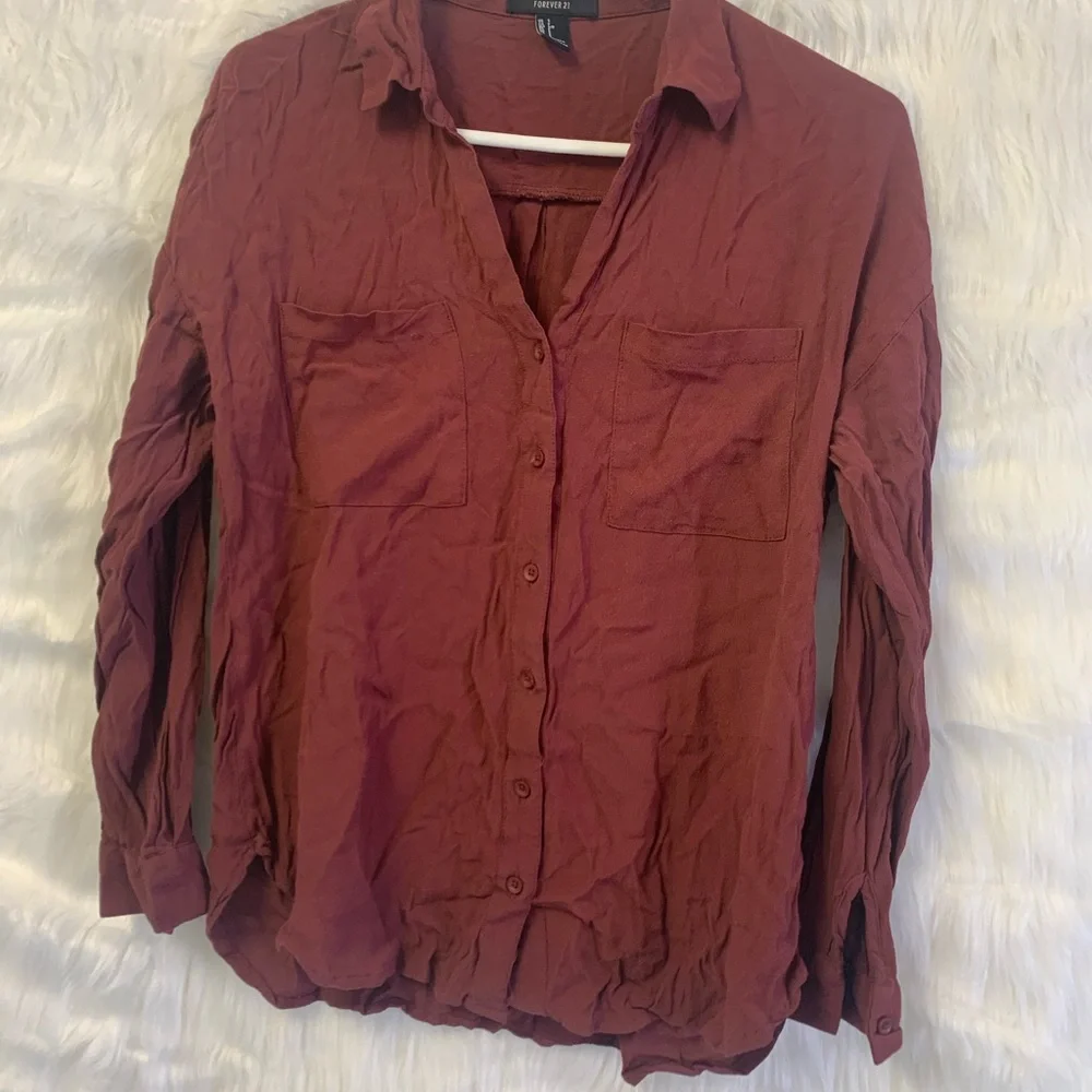 Rust Button-Up Shirt - Picture 1 of 4